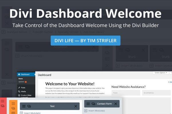 Divi Dashboard Welcome Divi WordPress Welcome Screen